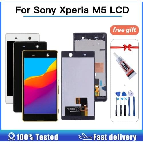 LCD Display For Sony Xperia M5 LCD Display Touch Screen Digitizer For SONY E5603 E5606 E5653 Digitizer Assembly with frame 5.0"