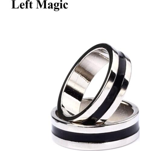 1 Pcs Hot Strong Magnetic Magic Ring Silver And Black Magician Ring Coin Magic Magic Tricks For Magic Show Close Up Magic B1024