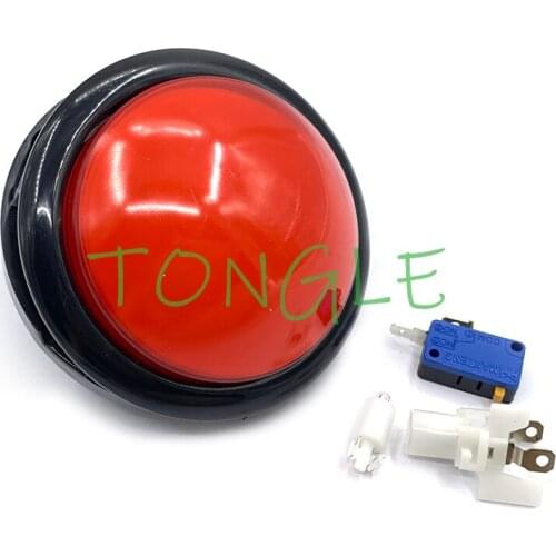 100mm Big Round Push Button LED Illuminated with Microswitch for DIY Arcade Game Machine Parts 5/12V Large Dome Light Switch