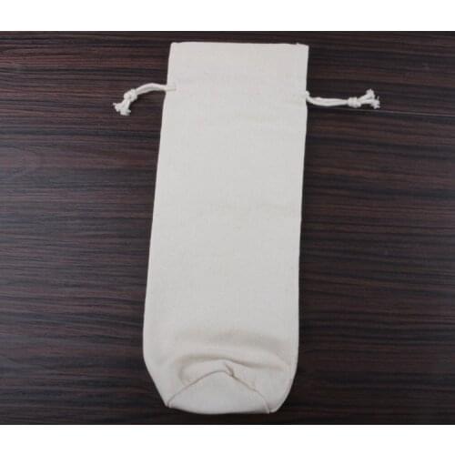 100pcs high quality canvas cheap drawstring bags jewelry bag wholesale customized 13*30cm wine bags for wine bottle packaging