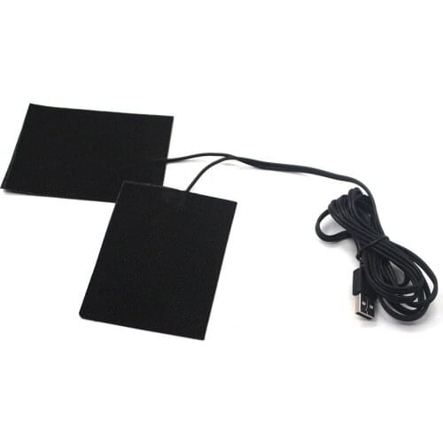 2pcs Carbon Fiber Usb Heating Vest Pad Heated Jacket Clothes Pad Heater Winter Warm Thermal Vest Pads Mobile Warming Gear 5W