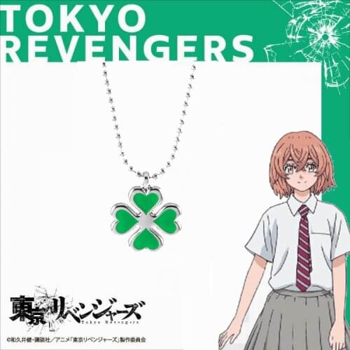 2021 Anime Tokyo Revengers Hinata Tachibana Necklace Exquisite Four Leaf Clover Metal Pendant Cosplay Props Accessories Jewelry