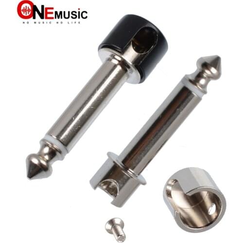 30Pcs DIY Strait Audio Solderless 6.35 Mono Plug Solder Free Plug Guitar Effect Connector Chrome-Black