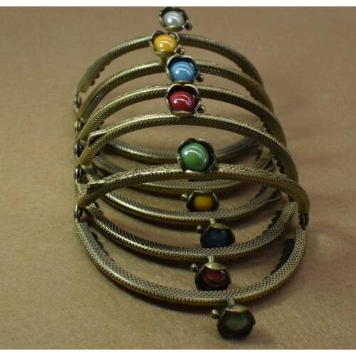 8.5CM Metal Frames Lotus Flower Head Purse Frames Kiss Clasp Clutch Bags Part Diy Metal Clasps Coin Purse Frames Handle