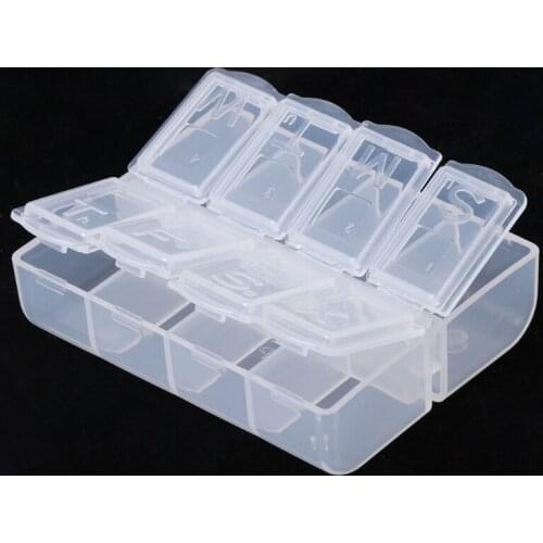 8 Grids Plastic Storage Box Case Home Organizer Jewelry Beads Pill Boxes Parts