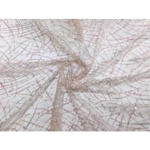 African Sequined Mesh Lace Fabric High Quality 2021 Nigeria Embroidered Lace Mesh Sequined Lace D3852