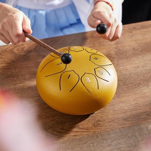 Carbon Steel 6-inch 8-tone Steel Tongue Drum For Beginners Introduction Tongue Drum Hand Pan Drum With Drumsticks Carrying Bag