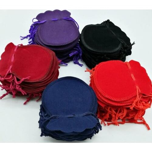 Free shipping 100 PCS mixed color 70 * 80 mm lovely thin wool string bag bag/jeweley bags, Christmas gift bags/wedding/party