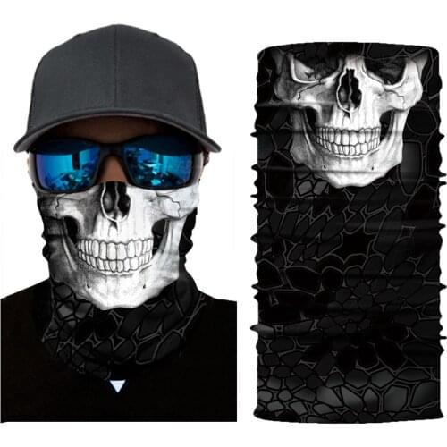 Skull Seamless Balaclava Halloween Magic Scarf Headwear Sports Bandanas Cycling Hiking Scarf Neck Gaiter Camping Hiking Scarves
