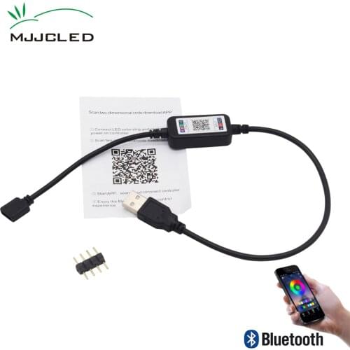 Bluetooth RGB LED Controller USB 5V Mini App Bluetooth Controller IOS Android Phone Wireless Control for RGB LED Strip Smart