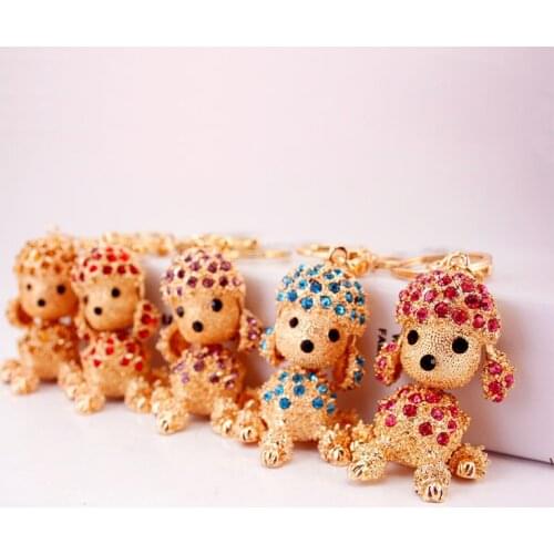 Figure Dog Keychain Hand-painted Craft Dog Bull Terrier Keychain PVC Vinyl Animal Figure Trinkets for Car Keychain