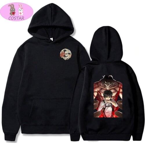 COSTAR Hot Anime Attack On Titan Eren Jaeger Printed Fashion Hoodies Pullover Harajuku Hooded Sweatershirt Unisex