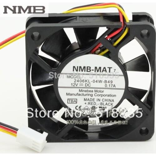 For NMB 2406kL-04W-B49 6015 6cm 12V 0.17A three-wire alarm server inverter cooling fan