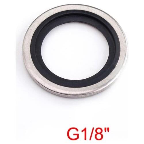 G1/8" BSP Self Centering Metal Rubber Bonded Oil Drain O Ring Washer Seal Gasket