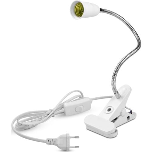 360 Degrees Flexible Desk Lamp Holder E27 Base Light Socket with ON OFF Switch EU Plug Power Cable for LED Bulb Plant light