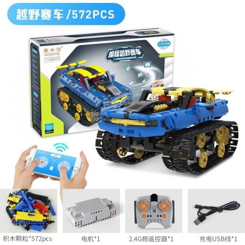 City Off-road RC Racing Car Electric Building Blocks Creator Technical APP Remote Control Tank military Bricks Toys For Children
