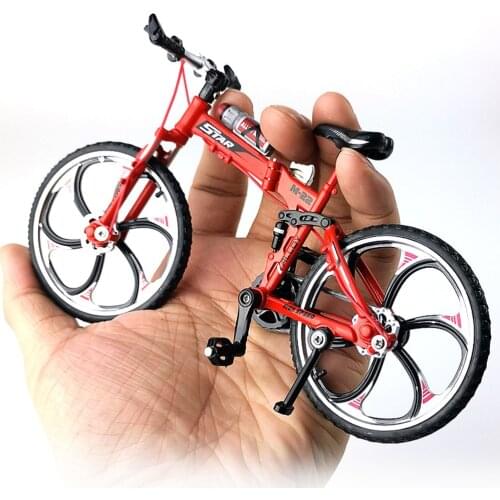 1:10 Alloy Simulation Mini Bicycle Toy Die-Casting Metal Bicycle Model Race Road Car Collection Decoration ChildrenS Toy Car