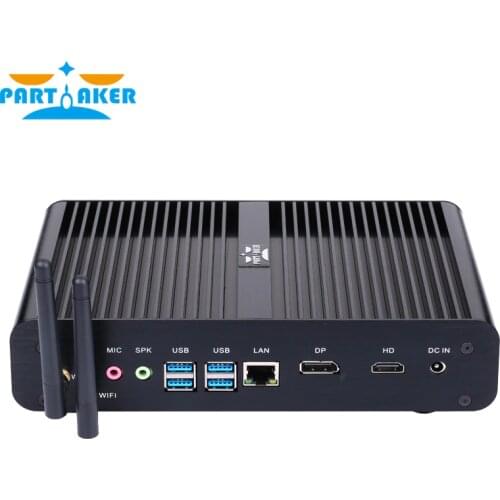 Partaker B16 8th Gen Mini PC Intel Core i7 8565U 8559U Quad Core 4.0GHz 8MB Cache Fanless Mini Computer Win 10 4K HTPC
