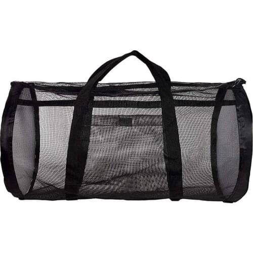 Beach Storage Bag Multifunctional Snorkeling Foldable Mesh Tote Beach Swimsuit Storage Bag Durable Large Capacity Pouch