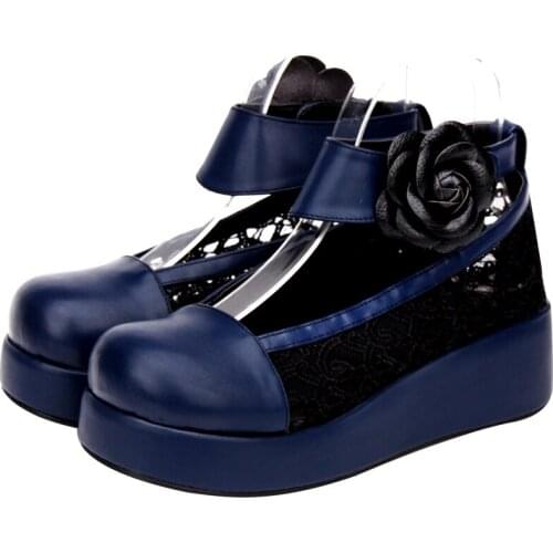 Fashion Large Size Spring Womens Lolita Platform Shoes Girls College Summer Lace Hollow out Sweet Lolita Muffin Shoe Sandals