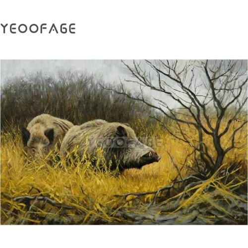 DIY Diamond Painting Cross Stitch kits Full square diamond Mosaic Wild boar pattern Diamond Embroidery Icons home Decorative