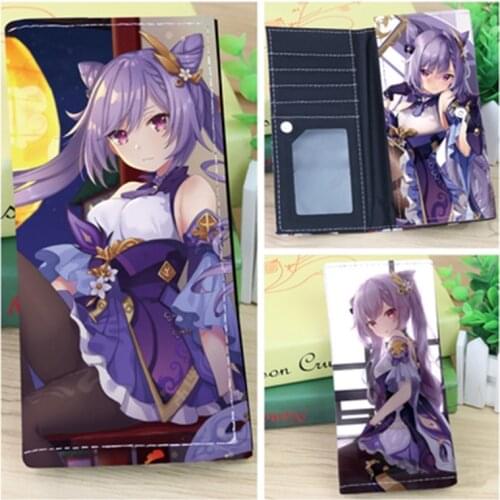 2021 New Game Genshin Impact Peripheral Wallet KLEE KEQING two-dimensional pencil case stationery box length