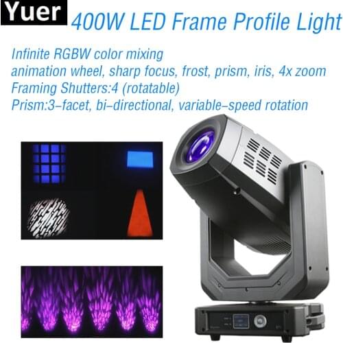 NEW 400W LED RGBW Frame Profile Moving Head Light DMX LED DJ Disco Party Moving Head Lights Framing Shutters Stage Lighting