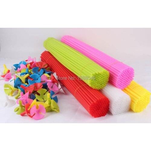 50pcs/lot 40CM Long Latex Balloons Sticks and Cups Plastic Balloon Accessories Balloon Holder Sticks