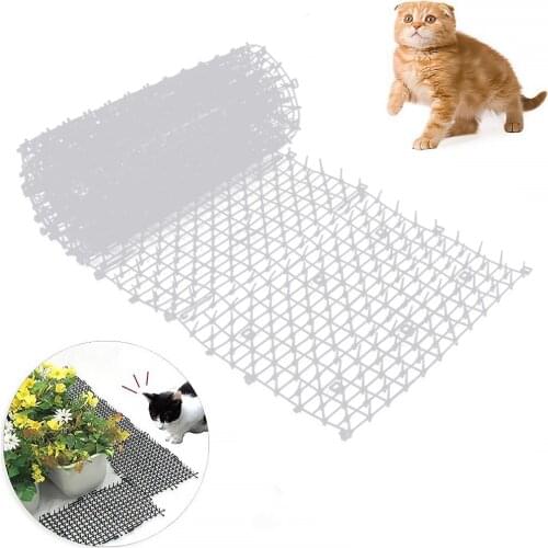 Garden Prickle Strip Dig Stop Cat Repellent Deterrent Mat Plastic Cat Thorn Mat Keep Pets Away Spike Anti-Cat Dog Outdoor Yard