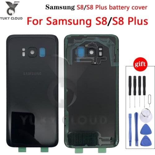 SAMSUNG Back Battery Cover For Samsung Galaxy S8 G950 SM-G950F S8 Plus S8+ G955 SM-G955F Back Rear Glass Case + Tools
