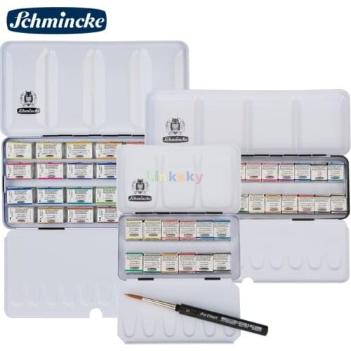 Schmincke Horadam Aquarell watercolor pigment Half-Pan/Full-Pan Paint Metal Compact Set,,Superior quality Artist art supplies