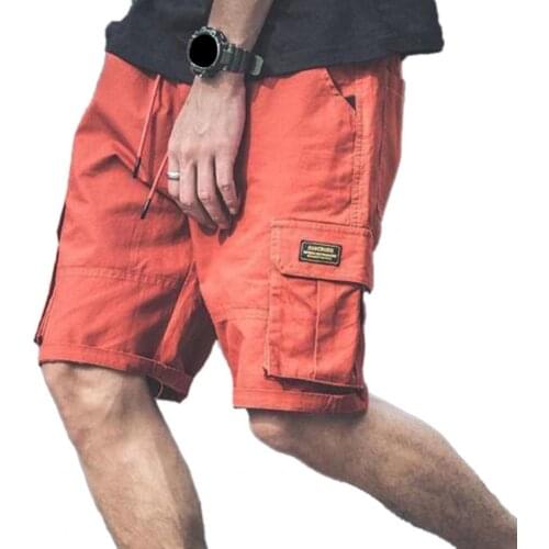 Men Cargo Shorts Thin Multi-pocket Solid Color Drawstring Cargo Shorts Summer Fashion Casual Streetwear Male Clothing 2021 New