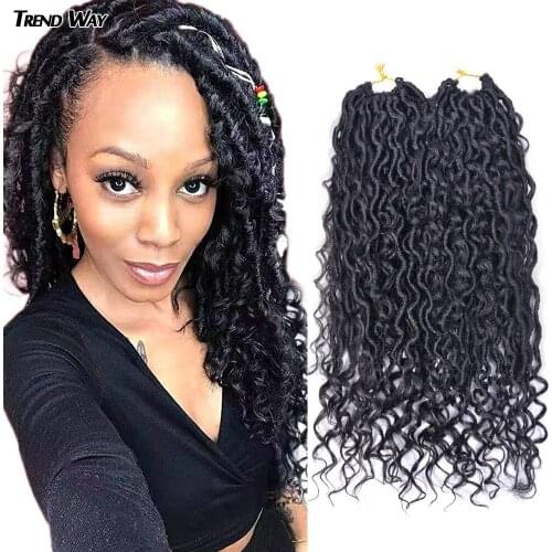 Synthetic Faux Locs With Curly Twist River Hair14 18inchOmbre For Women TrendWay Passion Goddess Crochet Braiding Hair Extension