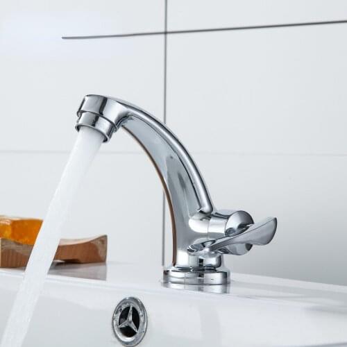 Bath Basin Faucet Zinc Alloy Faucet Sink Mixer Tap Vanity Cold Water Bathroom Faucets Single Cold Single Handle Tap Torneira Mci