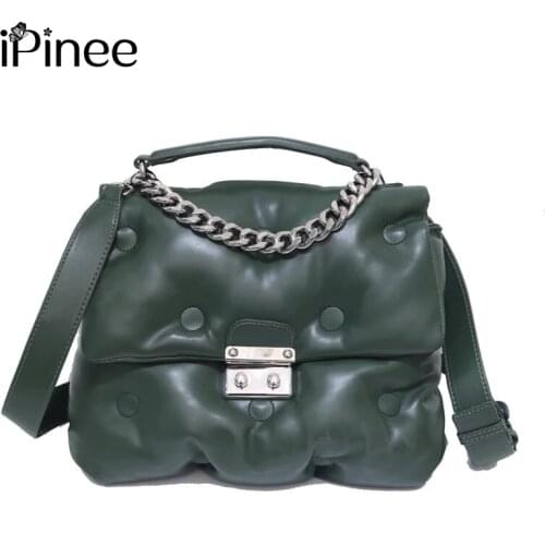 IPinee Small Square bag 2020 Fashion New Quality PU Leather Womens Handbag Chain Shoulder Messenger Bags