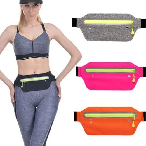 Ultra Slim Sport Waist Bum Belt Bag Running Jogging Hiking Zip Fanny Pack Pouch Multi Function Mobile Running Bag