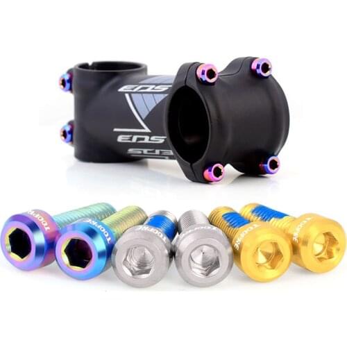 MOTSUV 2PCS M5*16mm M5*18mm TC4 Titanium alloy Bicycle stem fixing screws Bolts For Bike MTB Bike Parts 3 Colors Bicycle screws
