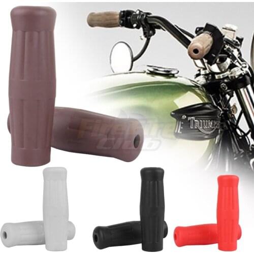 1 Pair 1"-7/8" Universal Motorcycle Motocicleta Bike Vintage Classic Handlebar Hand Grips Bar Black/White