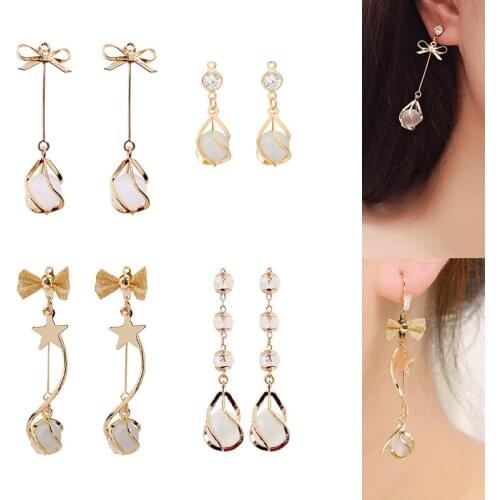 2020New 50Pcs Cats-eye stone Bow alloy button for DIY Jewelry earring or necklace Pendant and hair accessories ER130-ER177