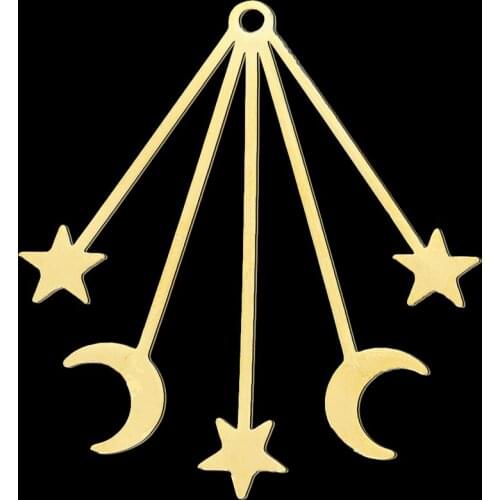 5pcs/lot 100% Stainless Steel Star Moon DIY Earring Pendant Charm Wholesale Top Quality Pendants Jewelry Necklace Making Charms