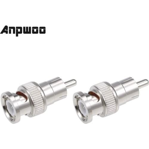 ANPWOO 10PCS/lot BNC security system Male revolution RCA male Connectors Cable Adapters Coaxial Cable