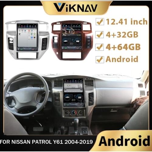 Android Car radio multimedia player for NISSAN PATROL Y61 2004-2019 car silvery white and Mahogany stereo multimedia player GPS