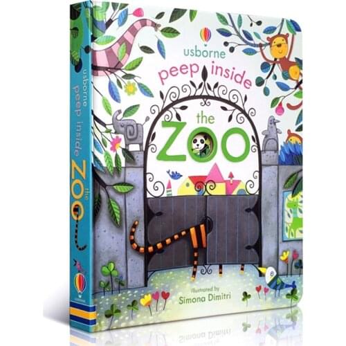 Peep Inside The Zoo Animal English Educational 3D Flap Picture Books Baby Children Reading Book