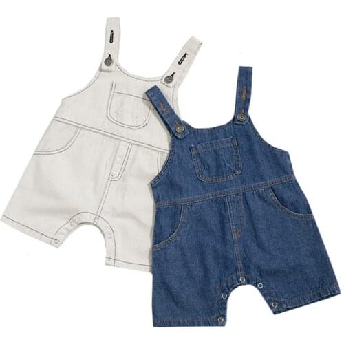 Baby Boys Girls Short Jumpsuit For Children Clothing1-3Yrs Baby Summer Jeans Overalls Infant Shorts Toddlers Kids Denim Rompers