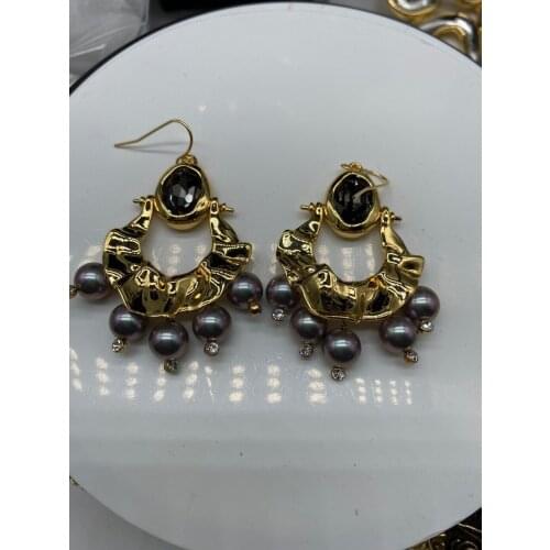 European and American ghosts design fashion trend metal pearl earrings