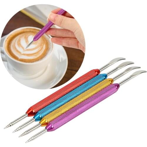 DIY Coffee Art Needle Coffeeware Barista Tool Stainless Steel 1PC Latte Foam Spatula Coffee Stencils