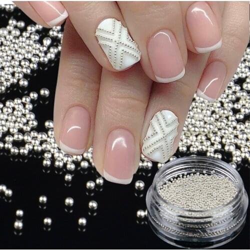 1 BottleTiny Circle Bead Decoration Silver Gold 3D Nail Art Caviar DIY Accessories Manicure Tools