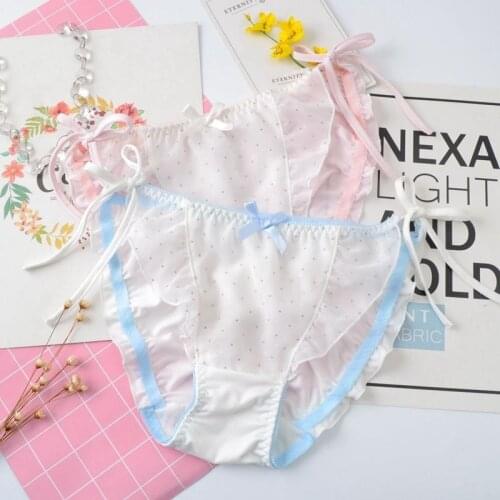 Japanese Lolita Schoolgirl Lace Underwear Women Sexy Panties for Young Girl Teen Bandage Panty Cute Lingerie Blue Pink Thong New