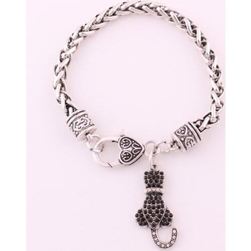 Multi-color rhodium plated studded with sparkling crystal UMBRELLA charm bracelet link chain