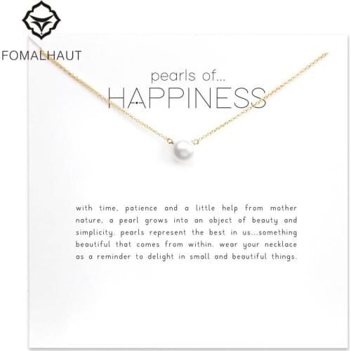 Simulation pearl Pendant Necklaces Happiness Choker Chains Necklace Fashion Chain Necklace For Women Fashion Jewelry